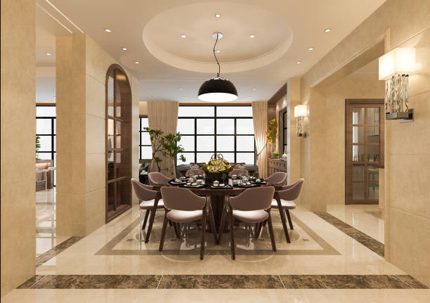 istock 3d rendering modern dining room and living room with luxury decor 1088006476