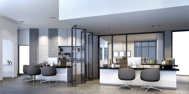 istock 3d rendering business meeting and working room on office building 1088006504