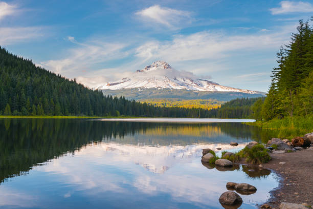 istock Trillium Lake with Mount Hood reflections at sunset 1088019206