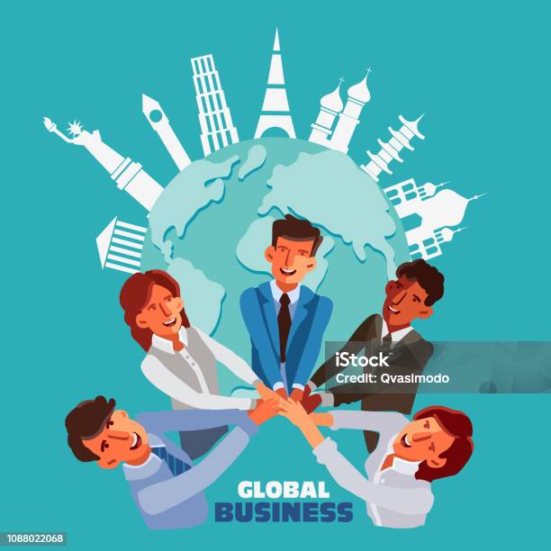 International Business Team In A Meeting With Their Hands Together  Communication Partnership Cooperation Collaboration And Teamwork In  Business Vector Concept Vector Stock Illustration - Download Image Now -  iStock