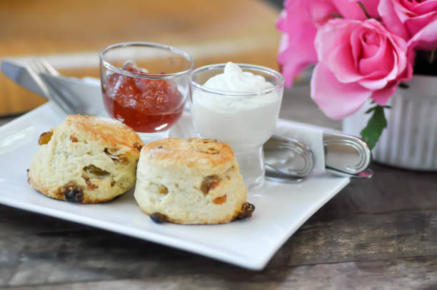 istock scone or raisin scone with sauce 1088025338