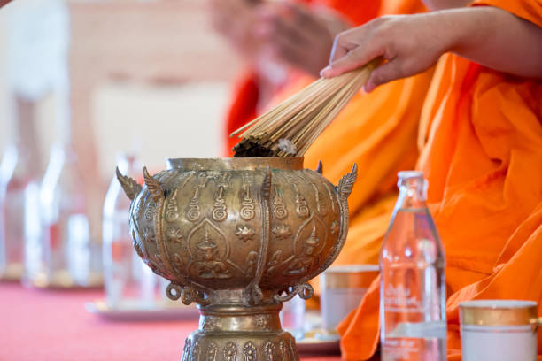 istock monks perform sacred rituals for holy water rituals at new house ceremony. 1088025420