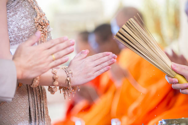 istock The monks praying and bless by holy water for Wedding ceremony 1088027590