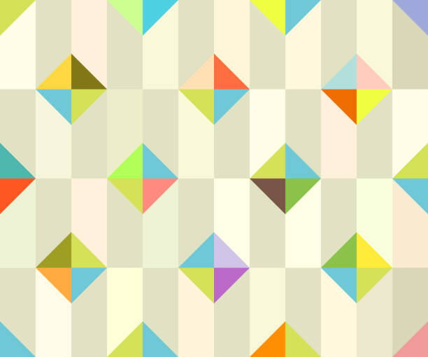 istock Geometric abstract seamless pattern. Patchwork motif background. Colorful shapes of mosaic ornament 1088030618