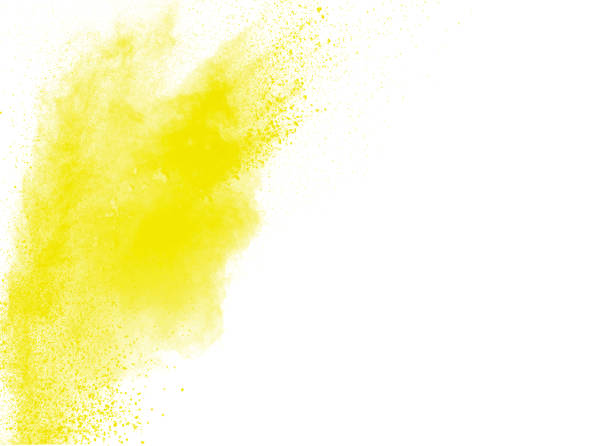 istock abstract yellow powder splatted on white background,Freeze motion of color powder exploding 1088037024