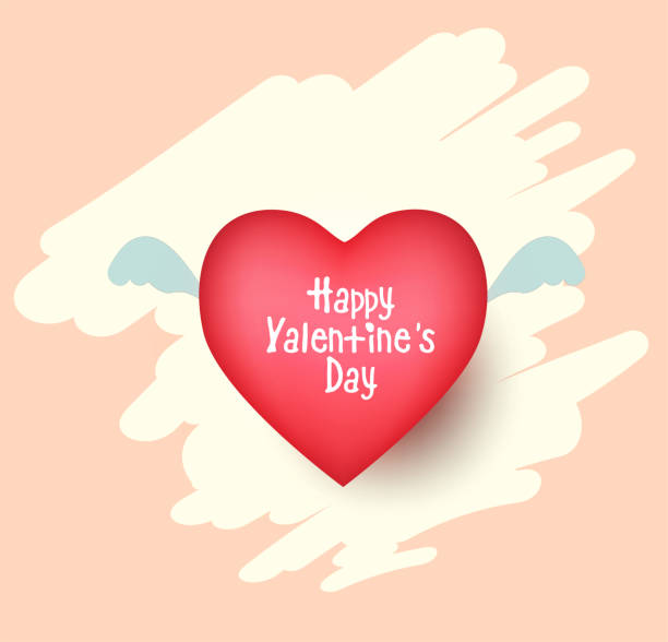 happy valentine's day kartka z życzeniami kartka z sercem twórcze ręcznie rysowane wektor karty zimowej, elementy, miłość - cherry valentine stock illustrations