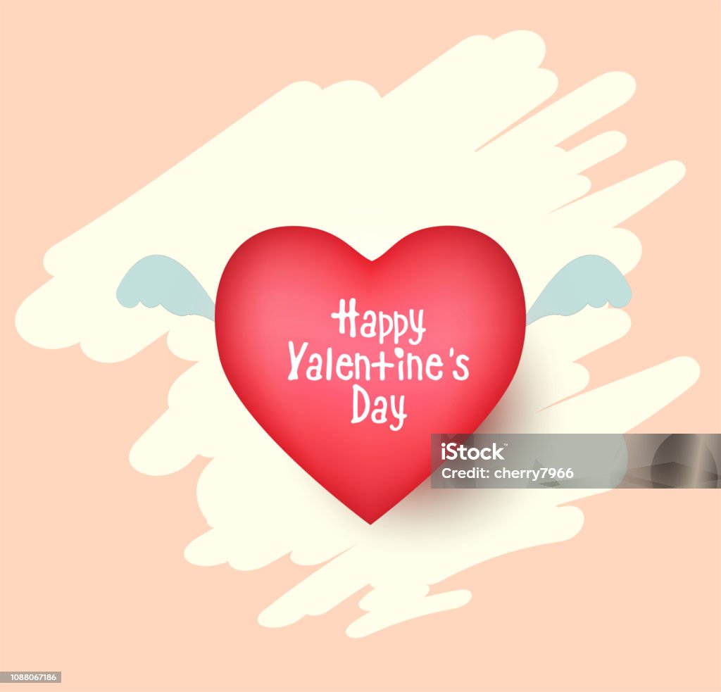 Mutlu sevgililer günü tebrik kartı tebrik kartı kalp yaratıcı el çekilmiş kış kart vektör, öğeleri, aşk - Royalty-free Aşk Vector Art