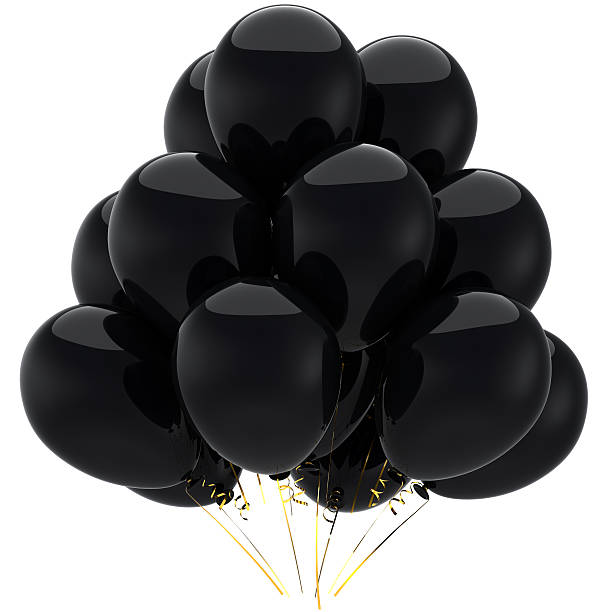 istock Black helium balloons party decoration 108806809