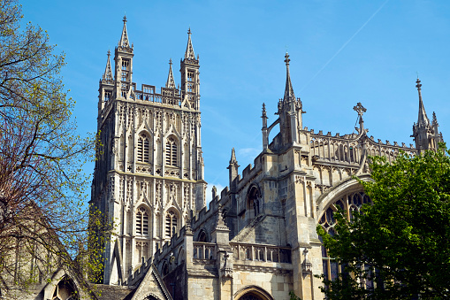 Sculptures by the central portal of St Michael and St Gudula Cathedral, Brussels