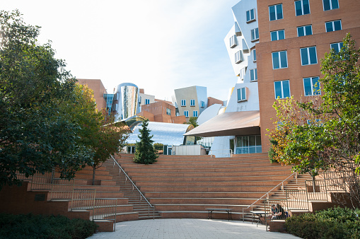 Cambridge, USA - September 26, 2015: The Ray and Maria Stata Center is an academic complex of the MIT (Massachusetts Institute of Technology). It was opened in March 2004. It was designed by Frank Gehry. The building is used by the Electrical Engineering and Computer Science department as well as other departmentsCambridge, USA - September 26, 2015: The Ray and Maria Stata Center is an academic complex of the MIT (Massachusetts Institute of Technology). It was opened in March 2004. It was designed by Frank Gehry. The building is used by the Electrical Engineering and Computer Science department as well as other departments