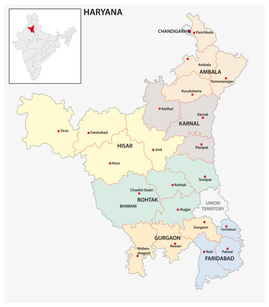 Bản Đồ Hành Chính Và Chính Trị Của Bang Haryana Ấn Độ Hình minh họa Sẵn có - Tải xuống Hình ảnh Ngay bây giờ - iStock