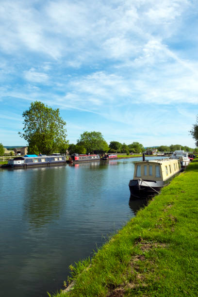 istock Boats moored by St Marys Church on the Gloucester & Sharpness Canal 1088082122