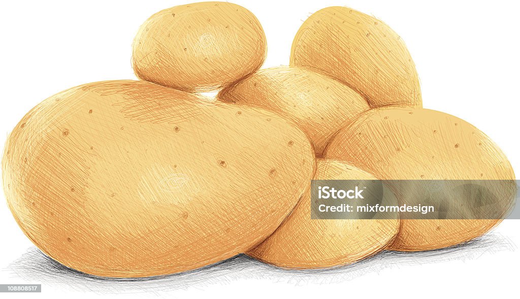 Esboços de batatas - Vetor de Amarelo royalty-free