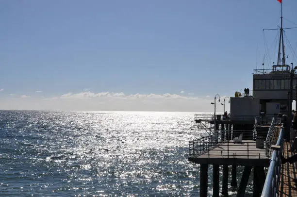 Los Angeles, U.S.A. - November 3 2015: A view of the sea from the pier of Santa Monica.