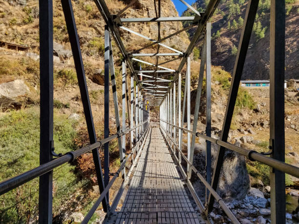 istock Suspension bridge in the hills 1088102538