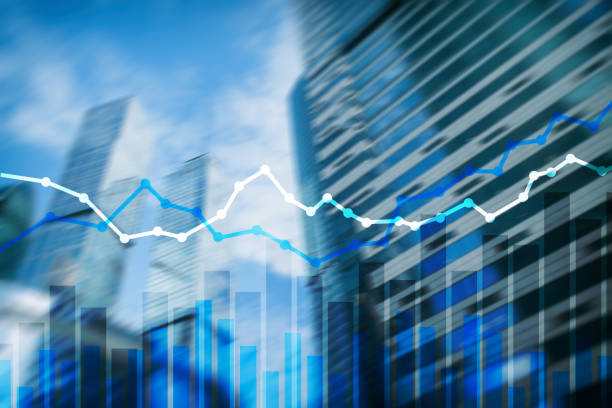istock Double exposure financial graphs and diagrams. City background 1088103090