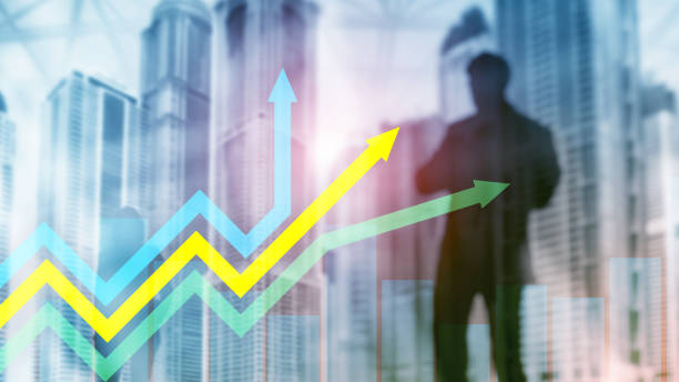 istock Financial growth arrows graph. Investment and trading concept. 1088103206