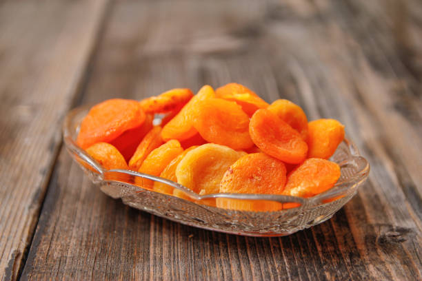 istock Dried apricots in a crystal bowl 1088103416