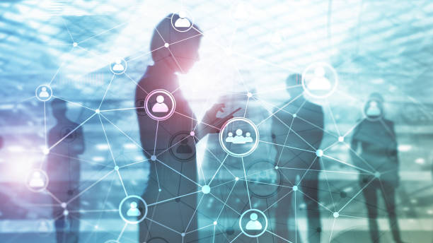 istock Double exposure people network structure HR - Human resources management and recruitment concept 1088103488