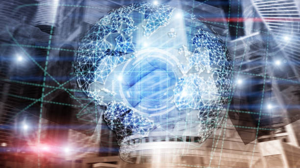 istock 3D earth hologram, Globe, WWW,Global Business and Telecommunication 1088104638