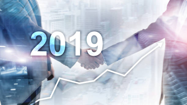 istock New year 2019 Financial growth graph on blurry business background 1088104650