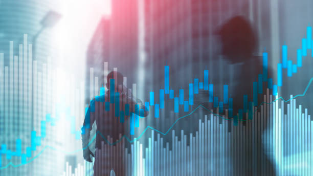 istock Stock trading candlestick chart and diagrams on blurred office center background. 1088104730