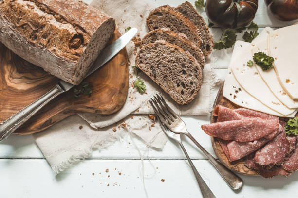 istock Breakfast with bread cheese and salami freshly prepared 1088109046