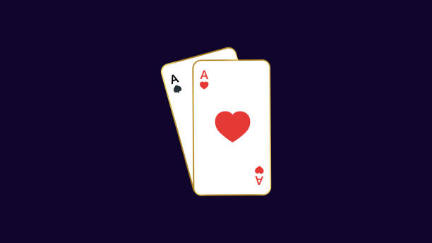 сердечный костюм две игральные карты - ten of hearts stock illustrations