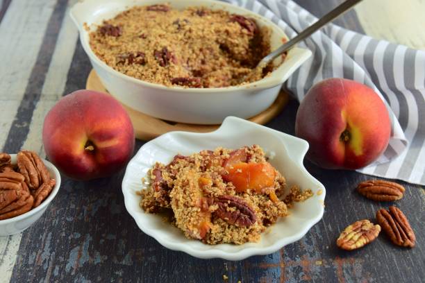 istock Homemade peach pecan crumble 1088129330