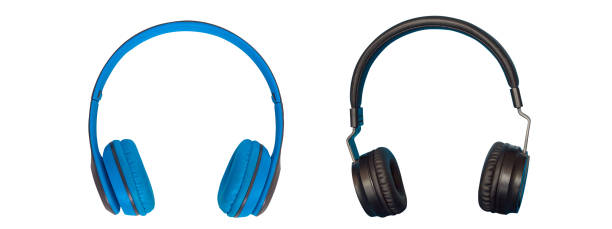 istock Black and Blue Headphones on White Background. 1088138148