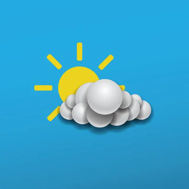Vector illustration of Sun and Cloud Design
