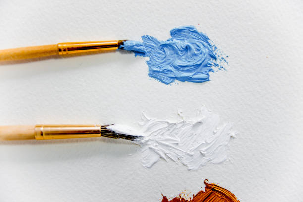 istock Artistic palette with paint brushes and oil paint 1088148296