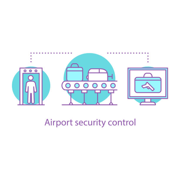 flughafen-security-kontrolle-symbol - airport x ray stock-grafiken, -clipart, -cartoons und -symbole