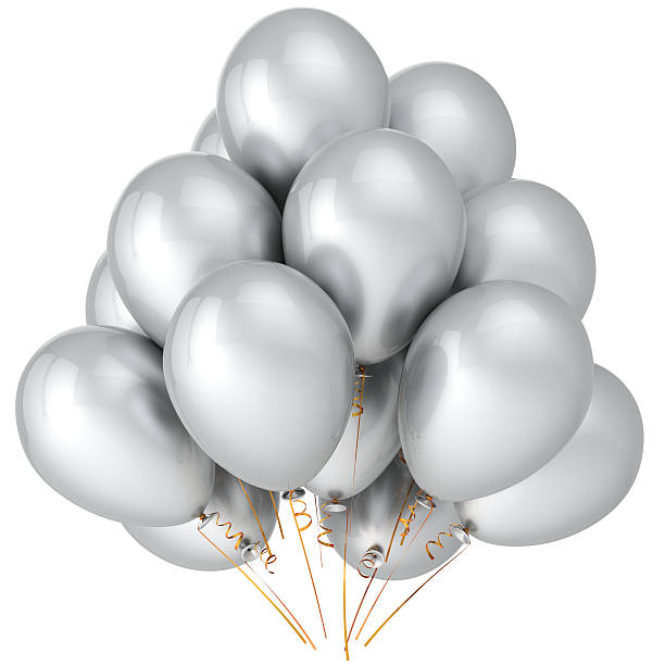 White helium balloons party decoration classic