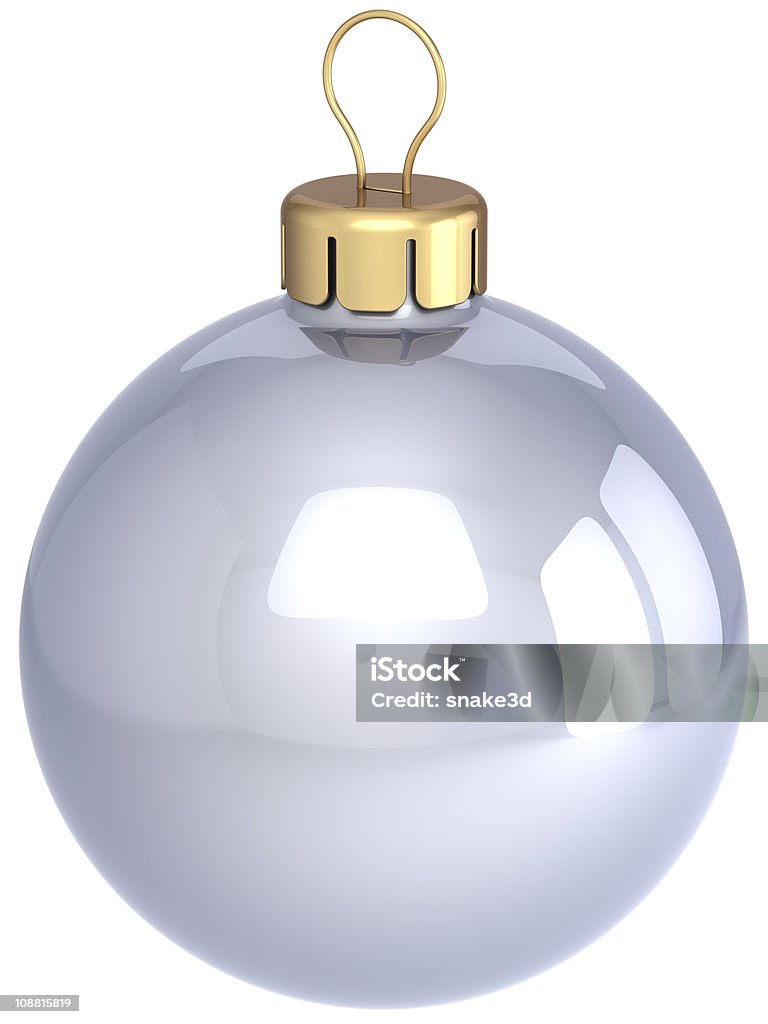White Christmas ball classic Silber Weihnachten Dekoration - Lizenzfrei Christbaumkugel Stock-Foto
