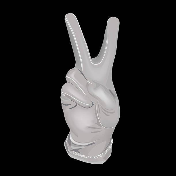 istock Hand white glove shows symbol of victory 108816401