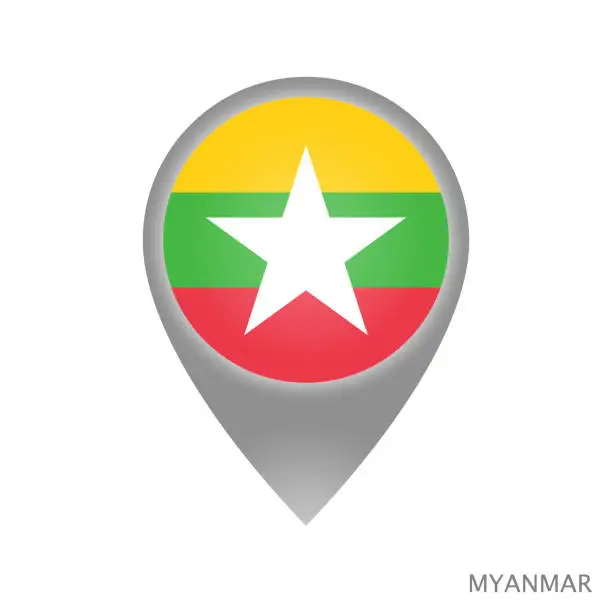 Vector illustration of Myanmar point