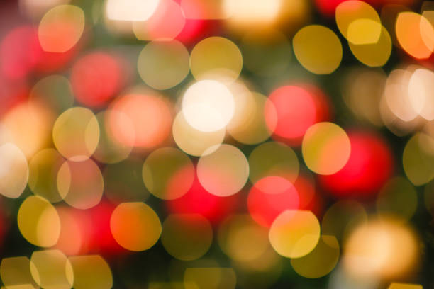 Blurry large spots of pink and green bokeh