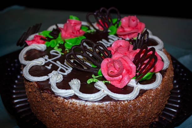 istock sponge cake with chocolate icing and butter cream 1088184318