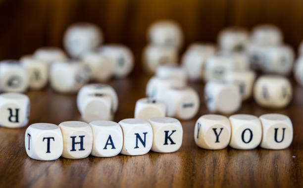 Wooden cube letters with Thank you
