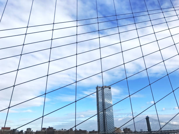 Brooklyn bridge and from New York buildings