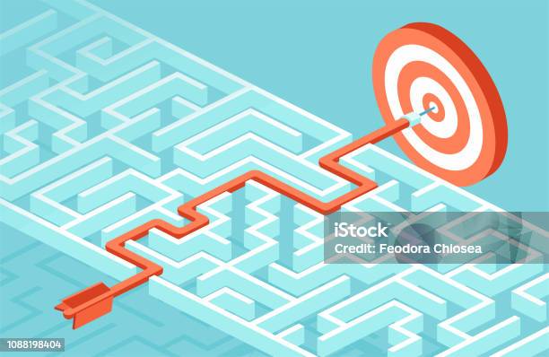 Vector Concept For Business Strategy And Planning To Overcome Obstacles And Challenges To Reach A Sucess Stock Illustration - Download Image Now