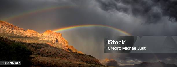 Zion Rainbows Stock Photo - Download Image Now - Zion National Park, Beauty In Nature, Canyon