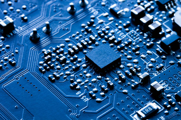 istock Close up of blue cicrcuit board 1088217558