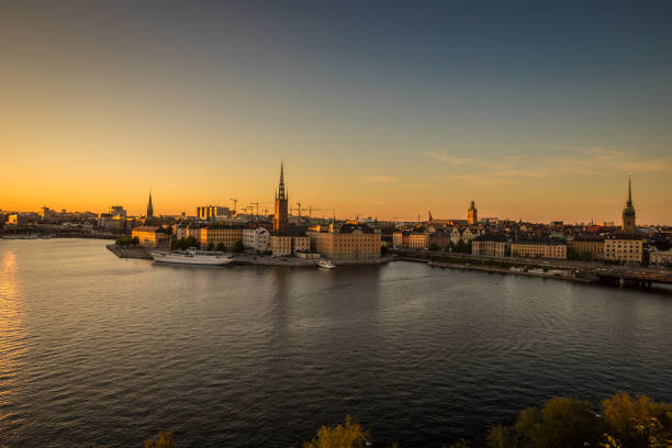 Nice sunset view of Stockholm Stockholm in Sweden lake malaren photos stock pictures, royalty-free photos & images