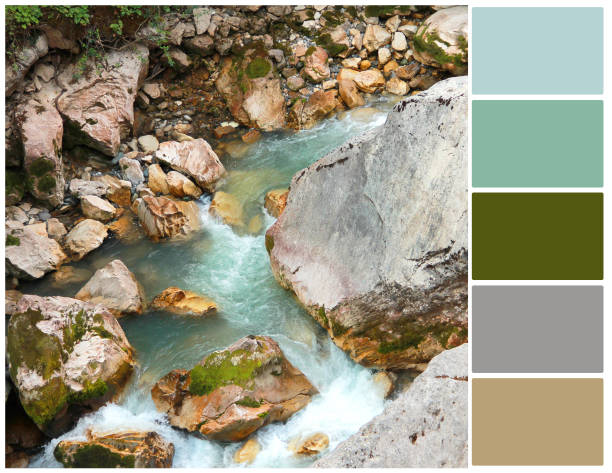 istock Mountain river landscape. Color palette. 1088239764