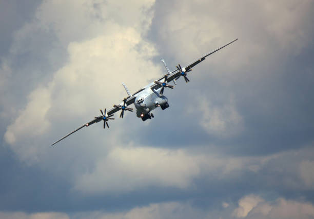 istock Military transport aircraft in flight 1088239798