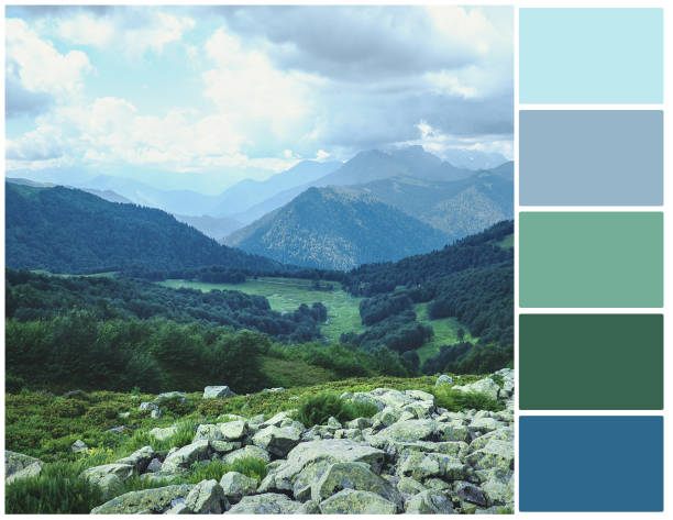 istock Palette of colours. Mountain landscape. 1088239824