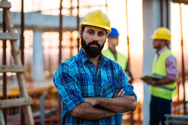 istock Masculine engineer with beard and sunglasses 1088249592