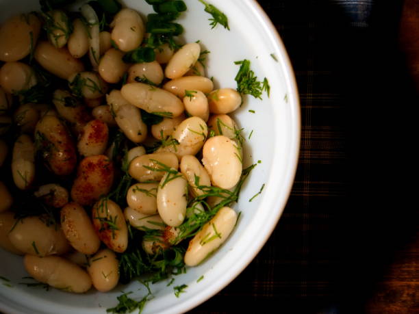 istock Salad from boiled string beans. Salad on the table. 1088251194